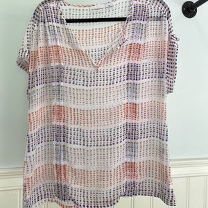 Short sleeve Polka dot Liz Claiborne blouse